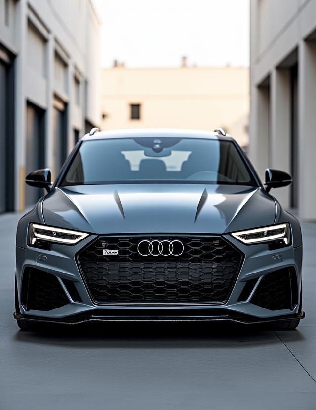 Šedé Audi RS6 Avant s upravenými turbodmychadly a karbonovými doplňky